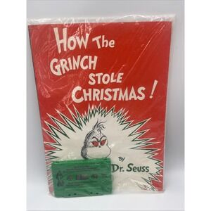 Dr Seuss How the Grinch Stole Christmas Random House Book & Cassette Sealed 1988